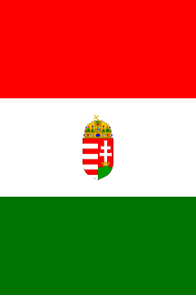 National flag of Hungary: red, white and green horizontal stripes