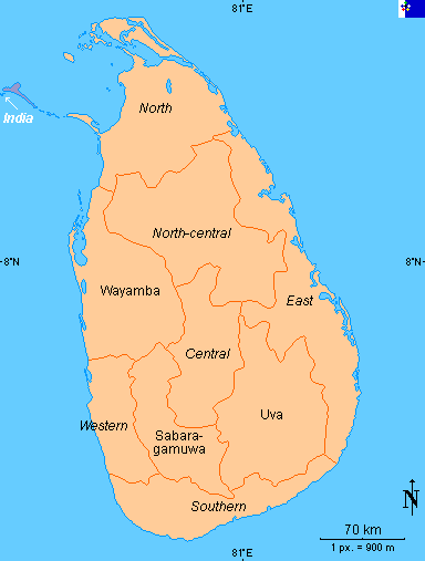 Sri Lanka Province Map Clickable Map Of Sri Lanka